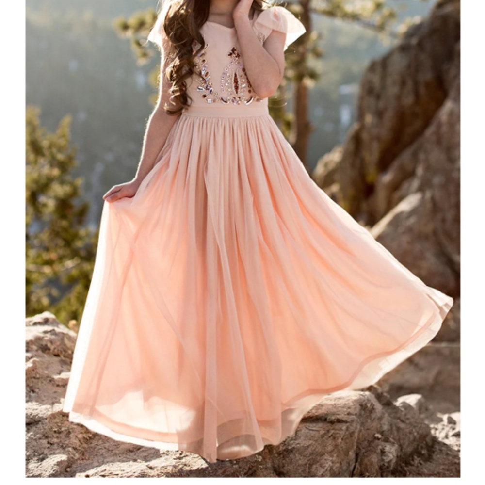 Joyfolie Lexa Maxi Dress in Rose Gold Sz 7